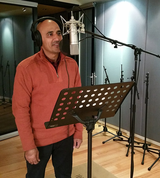 Abdul in recording booth