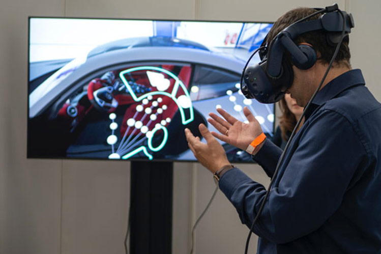 Man using VR headset